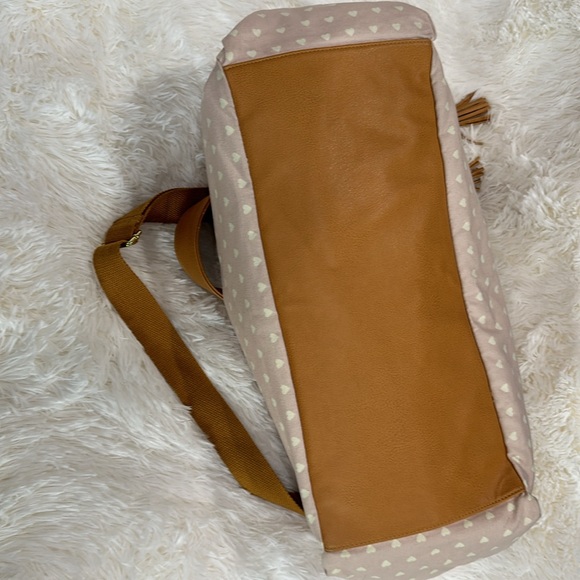 Target mossimo travel duffel weekender pink heart canvas bag - Picture 4 of 9